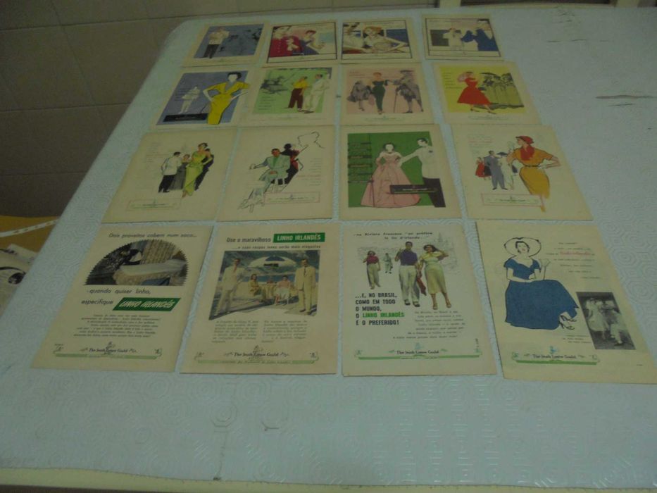 Publicidades The Irish Linen Guild dos anos 40/50 todas diferentes