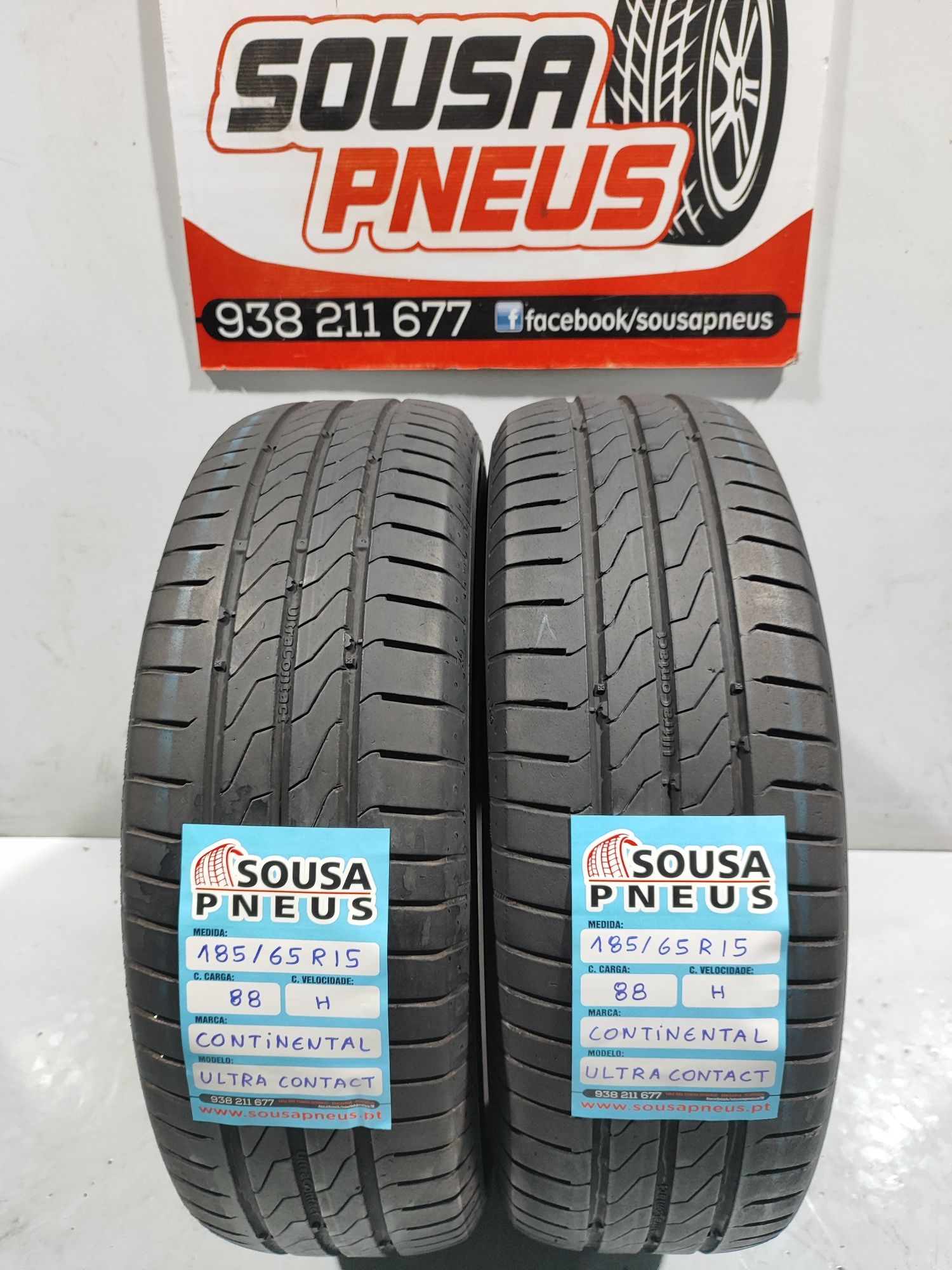 2 pneus semi novos 185-65R15 Continental - Oferta dos Portes