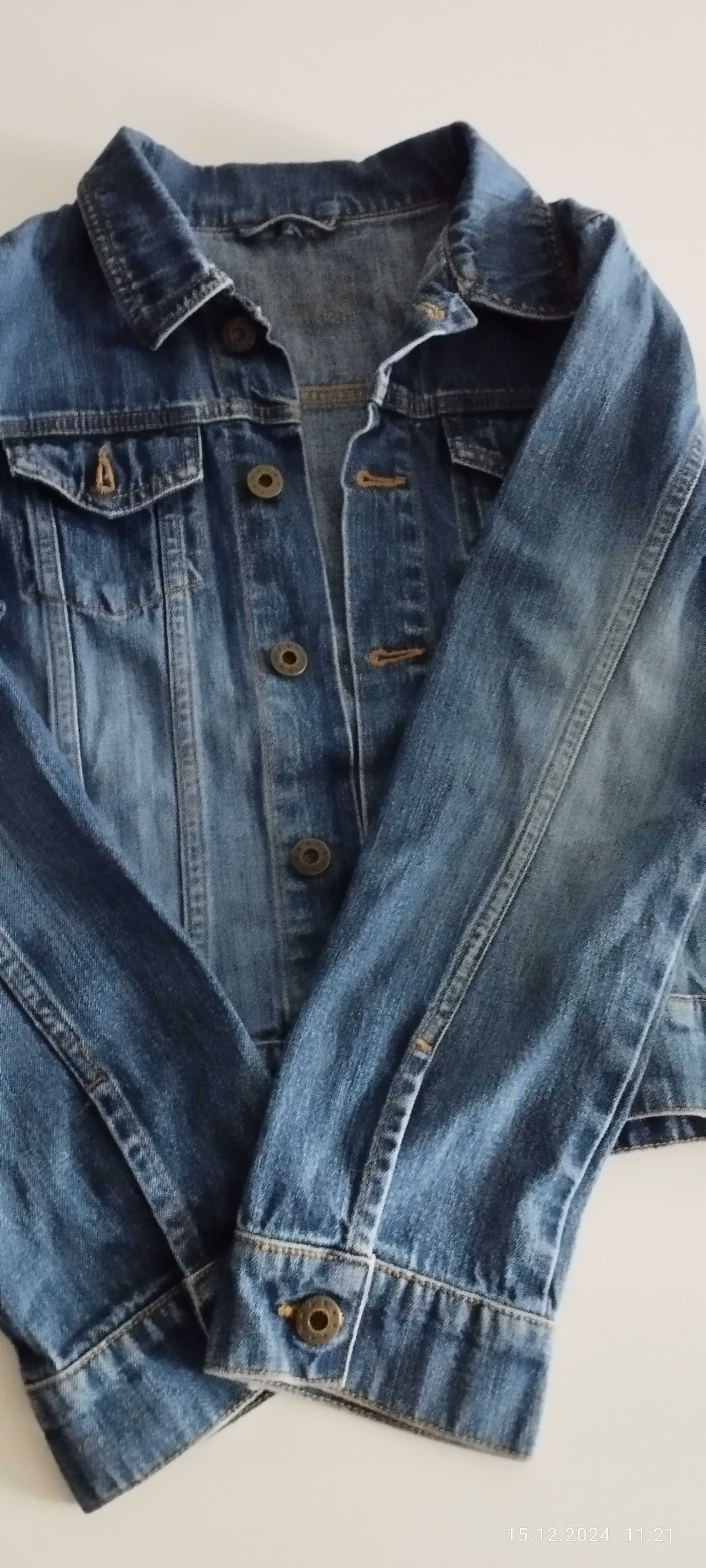 Narzutki kurtka jeansowa H&M/ żakiet H&M/żakiet etno XS