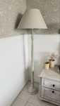 Lampa drewniana abażur lniany PR Home