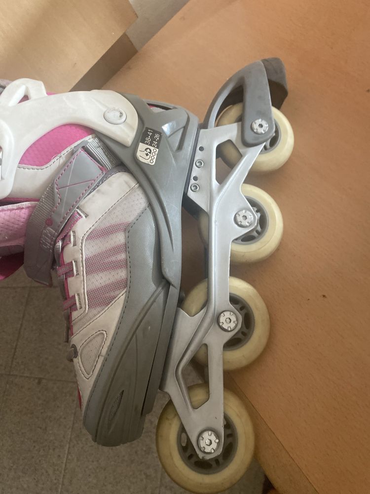 Patins de menina com saco de transporte