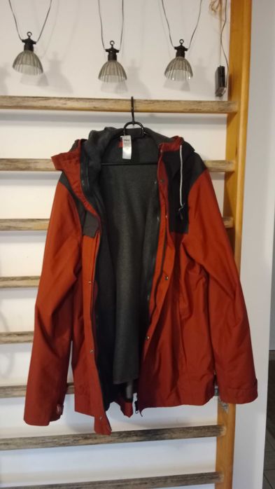 Kurtka męska zimowa/wielosezonowa 3w1 Decathlon szaro bordowa rozm XL