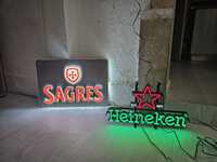 Reclame luminoso Sagres e Heineken