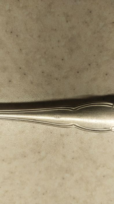 Stary duży posrebrzany widelec Alpacca WFWSiP Hefra Fraget