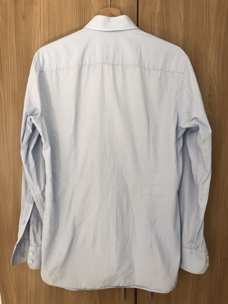Męska błękitna koszula Wólczanka, r. 40/164-170, 100% bawełna two-ply