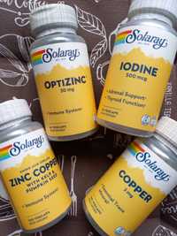 Цинк optizinc мідь хелатна медь йод zinc cooper iodine Solaray соларей