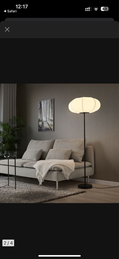 IKEA BYGGKORN Lampa podłogowa 148 cm czarny/biały