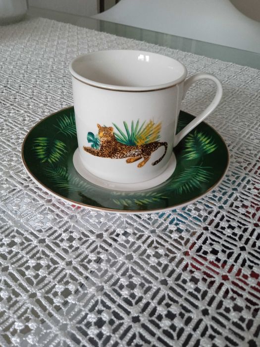 Filizanka z tygrysem porcelana