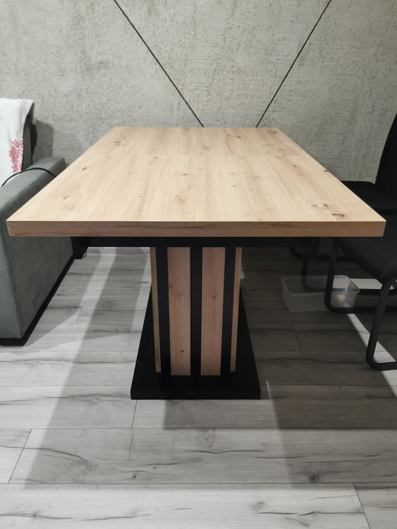 Stół rozkładany 130-180x80 Lamello - dąb artisan / czarny
