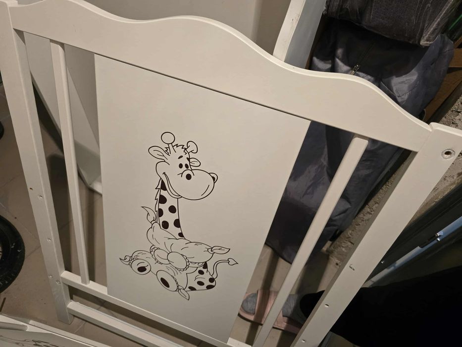 Łóżeczko niemowlęce 120x60 cm z szuflada i materacem