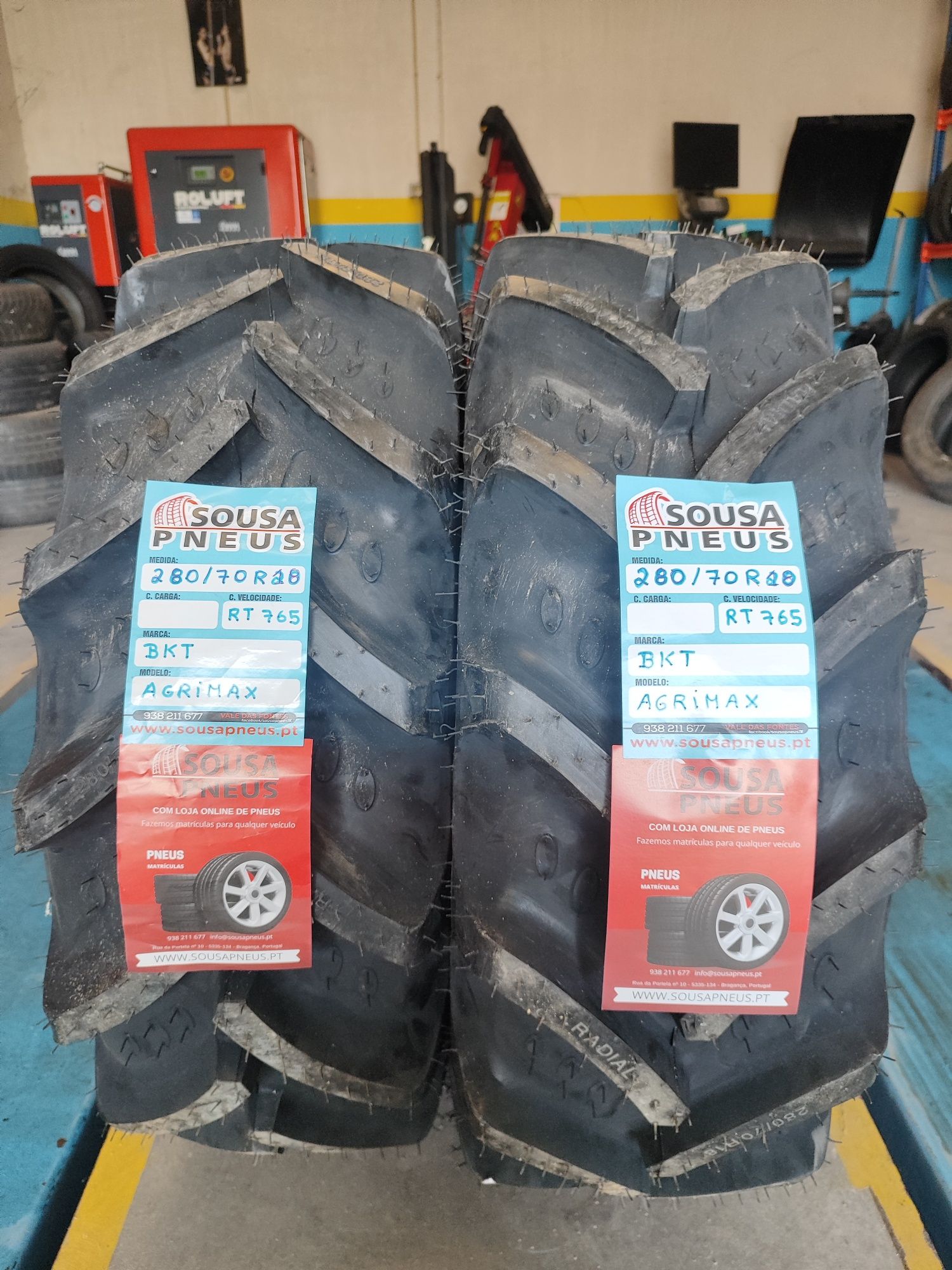 2 pneus novos  Agrícolas  BKT 280-70R18 Oferta da entrega