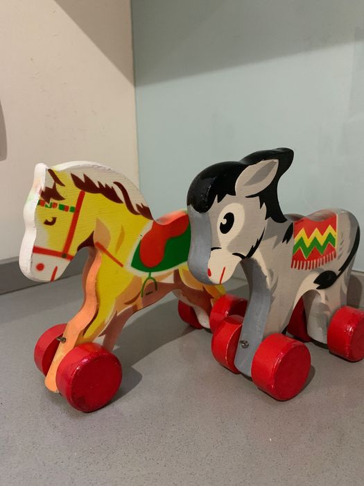 Bonecos Antigos de madeira maciça