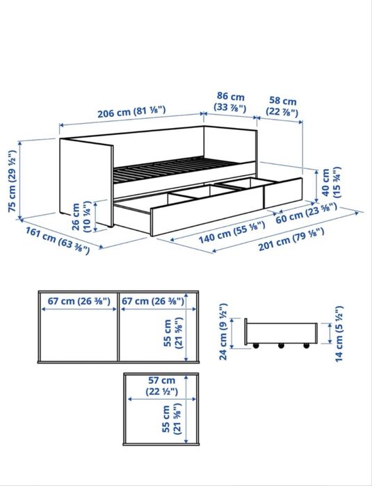 Nowe łozko z IKEA 80x200