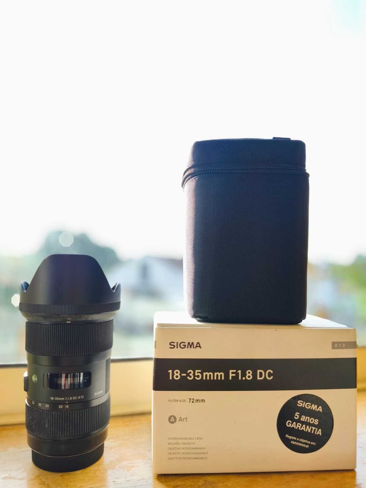 Sigma Art 18-35 1.8 na caixa em estado como NOVA-Canon