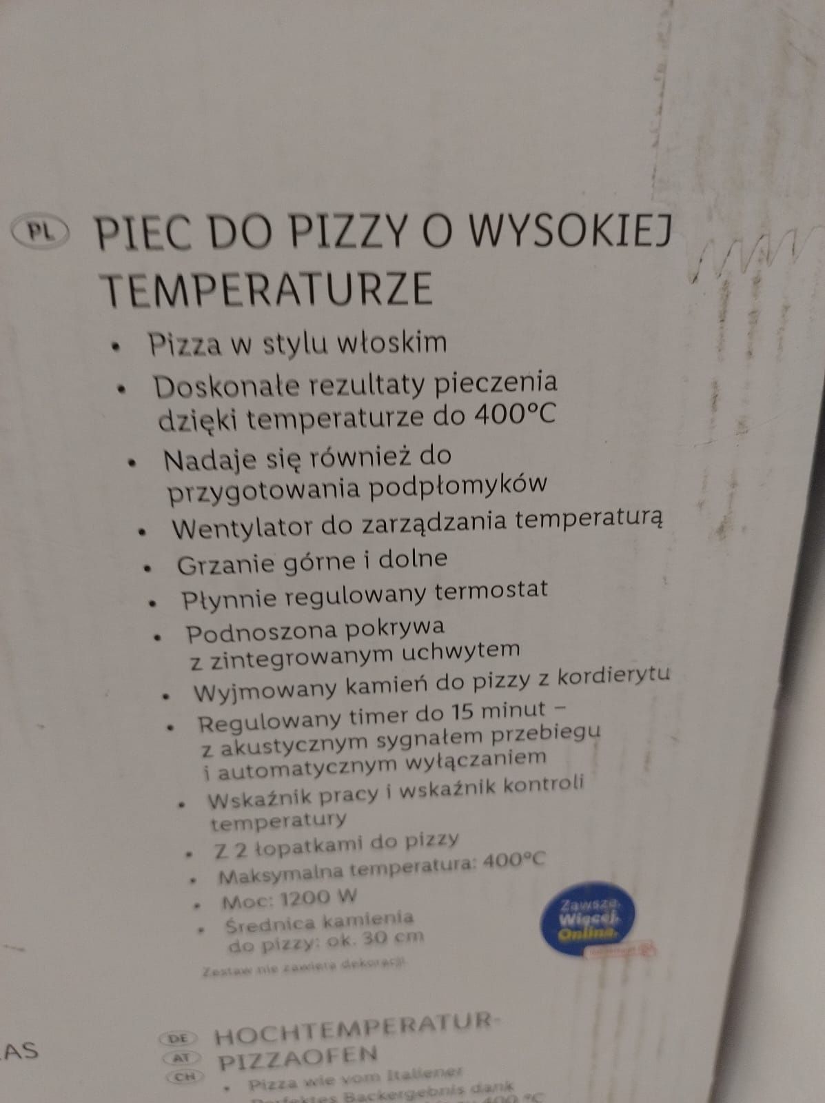 Piec do pizzy o wysokiej temperaturze SilverCrest