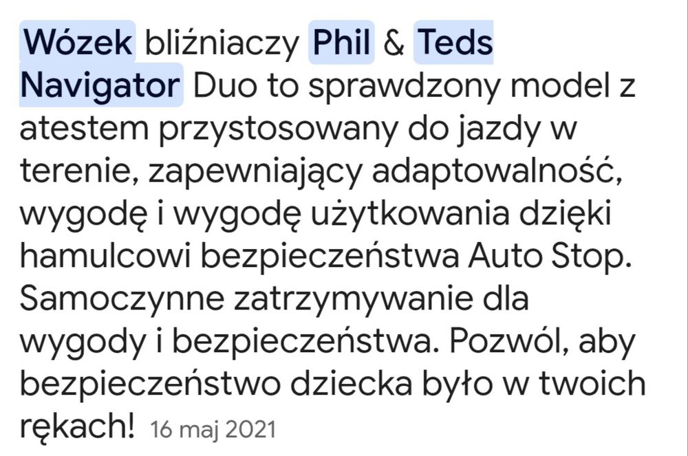 Sprzedam wózek Phil & Teds