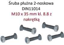 Śruba płużna 2-noskowa DIN11014, M10 x 35 mm kl. 8.8 z nakrętką