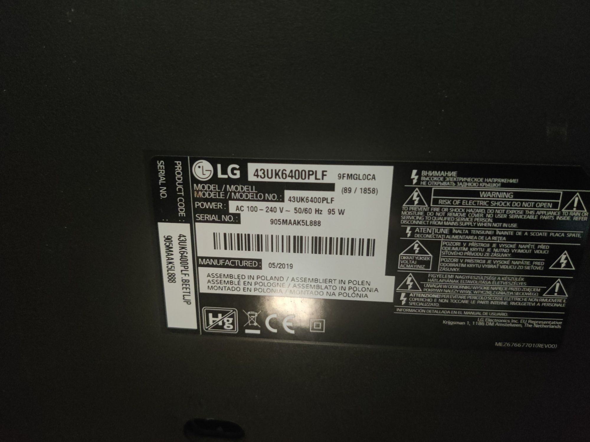 Телевізори LG 43UK6400PLF;43UK6510PLB;43LH570V.