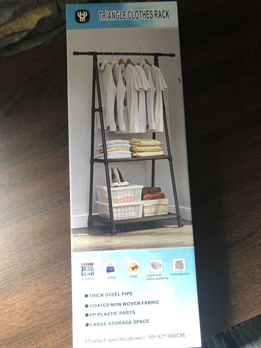 Wieszak szafka ubraniowa z półkami na kółkach 48tknd