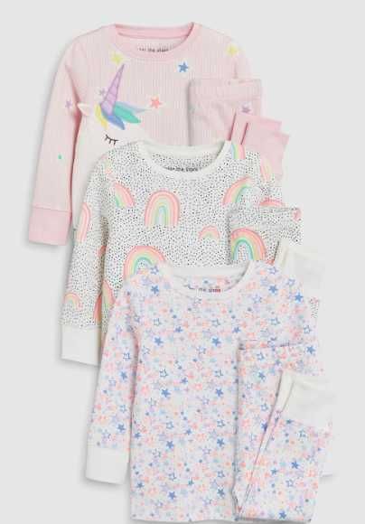 NEXT r. 98-104 cm Komplet różowych piżam z długim rękawem