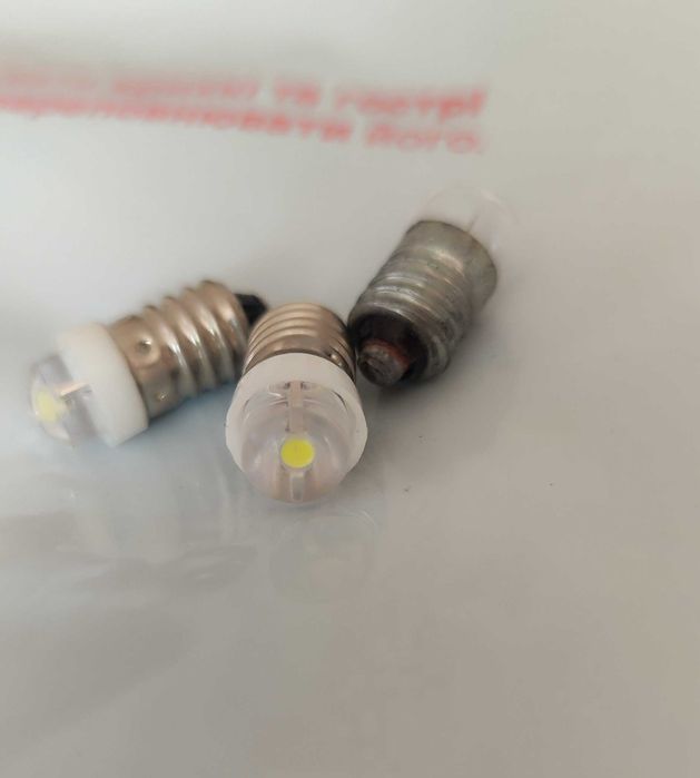 LED Лампочка Е10 3 6 вольтова 3 v 3В 6 для фонарика фонаря яскрава