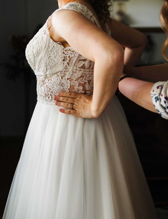 Suknia ślubna - L/XL - bialy/ecru