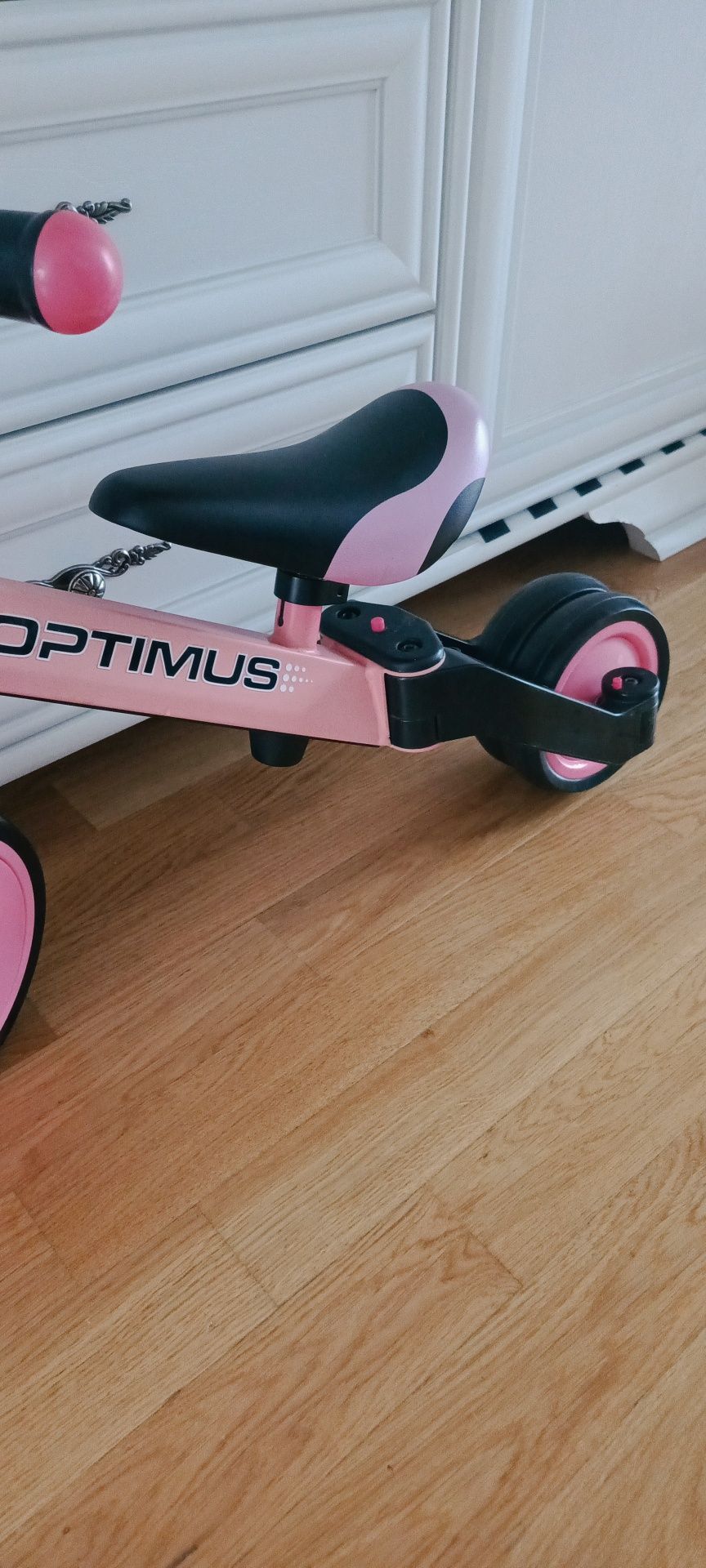 Rowerek 3w 1  5 kółek biegowy Optimus róż