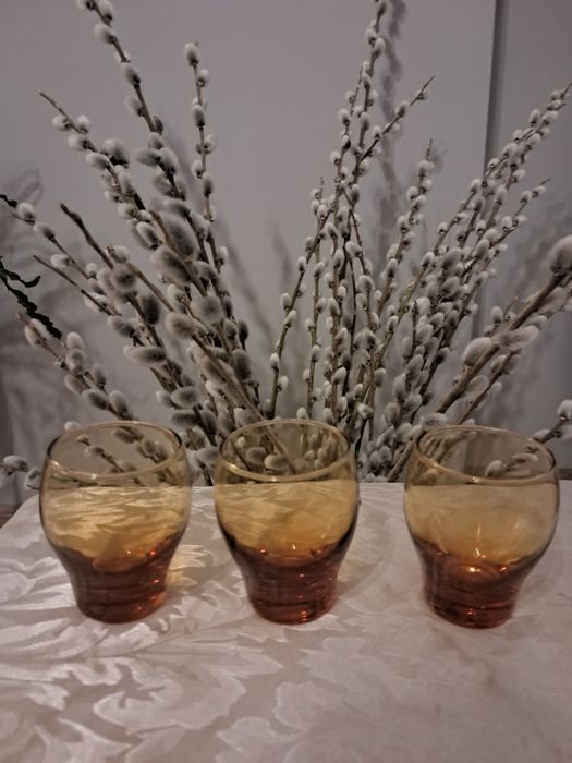 Szklaneczki z czasów PRL, 3 szt.