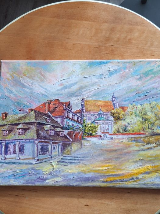 Kazimierz Dolny /obraz olejny-recznie malowany szpachelką I pędz.30/40
