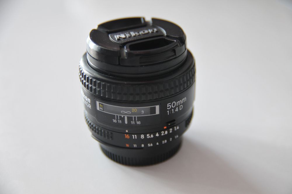 Nikon AF Nikkor 50mm 1.4 D. Made in Japan.