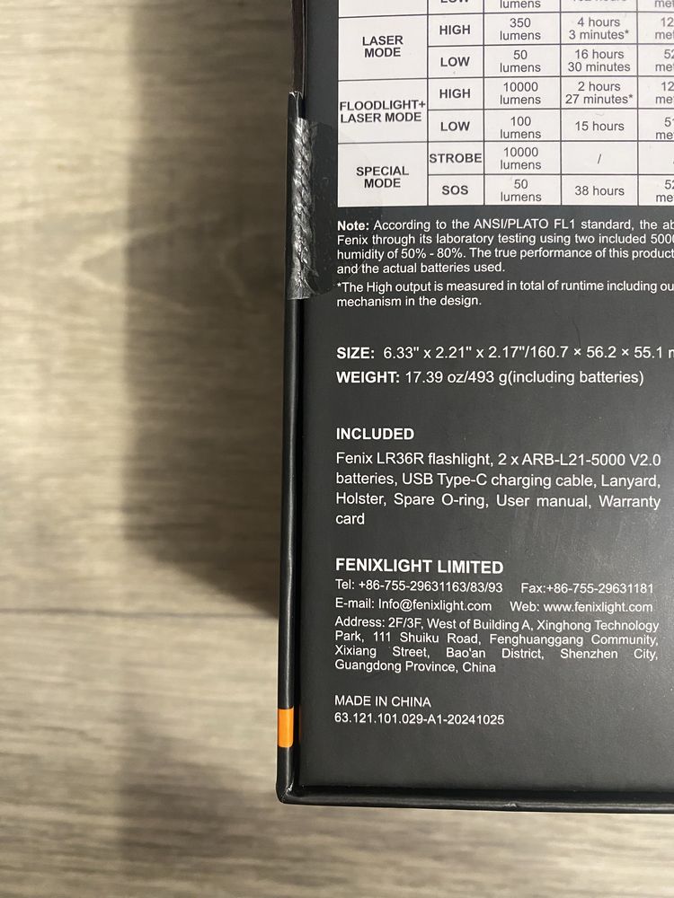 Ліхтар ручний пошуковий лазерний Fenix LR36R