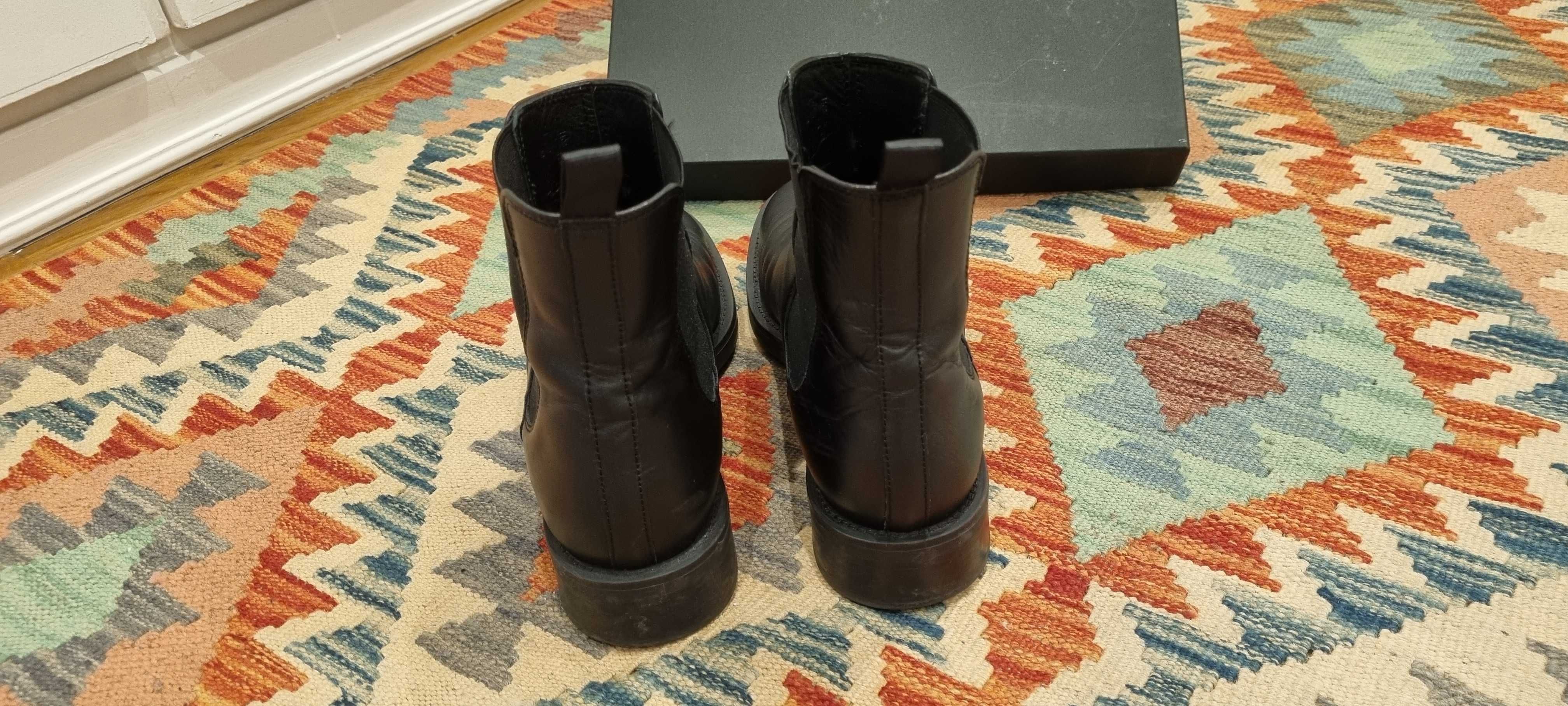 Botas pele pretas massimo dutti 40