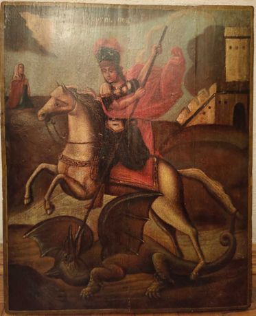 Икона св. Георгий Победоносец  (Юрий) 19 век