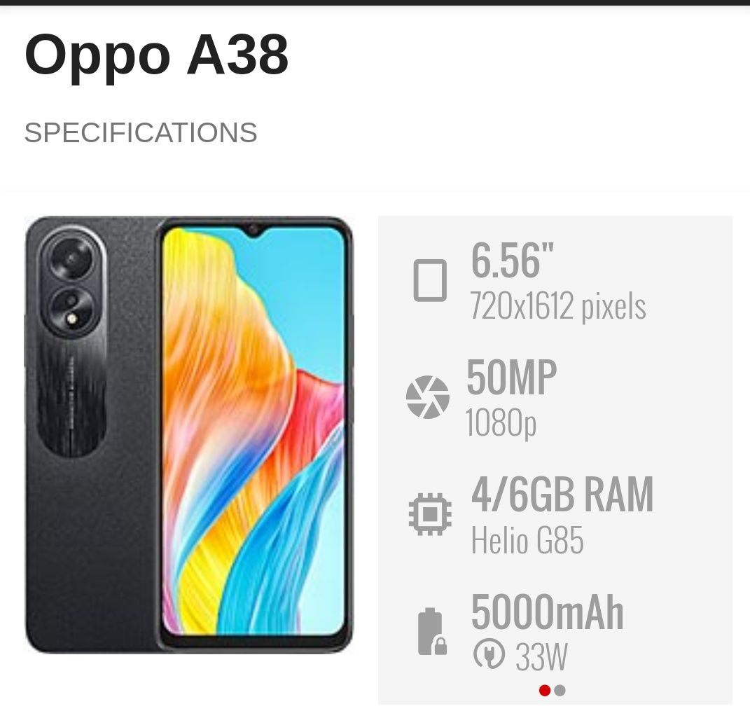 Smartphone Oppo A38 128G (Novo com garantia 3 anos)