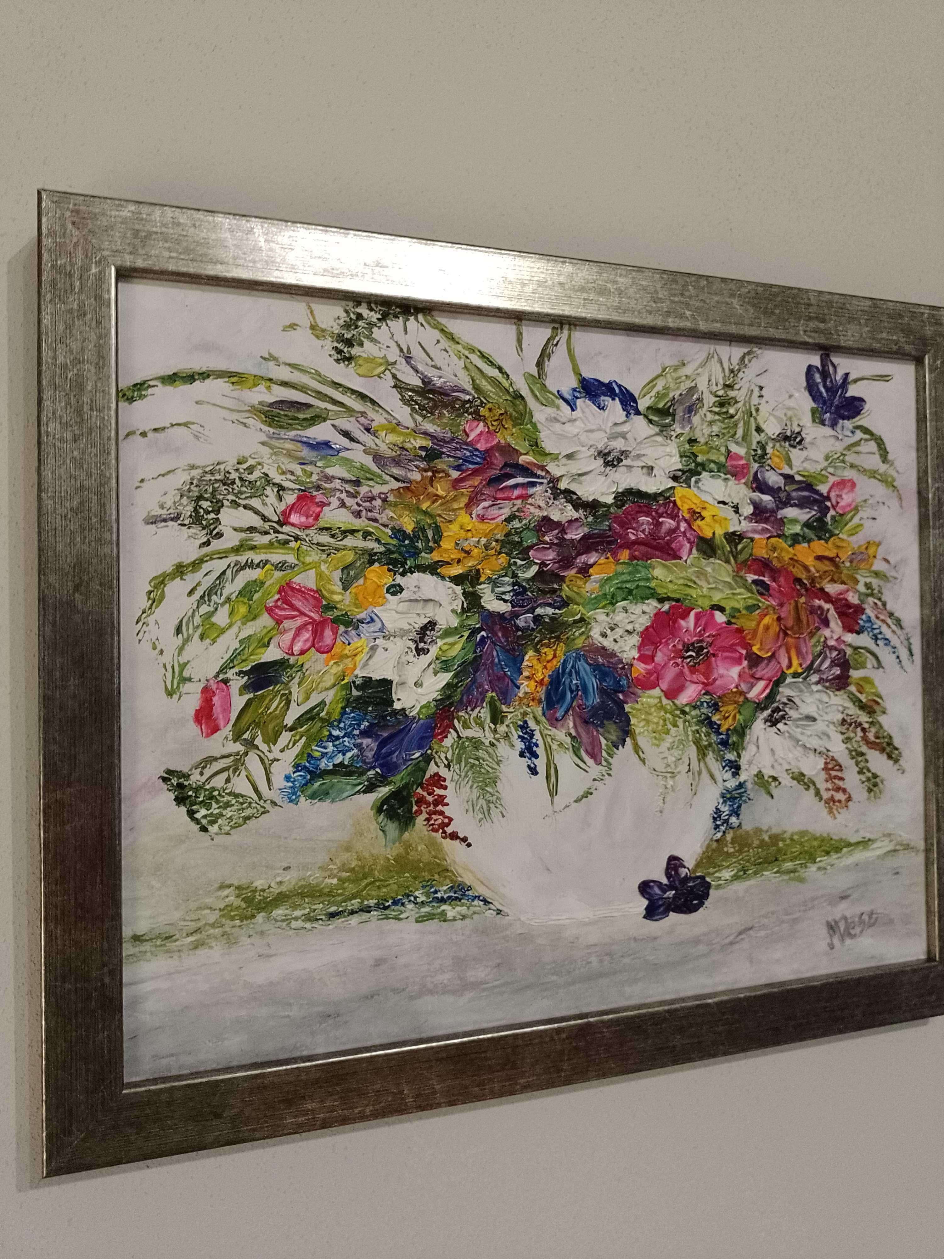 Obraz olejny w ramie 33,5 x 27,5 cm.