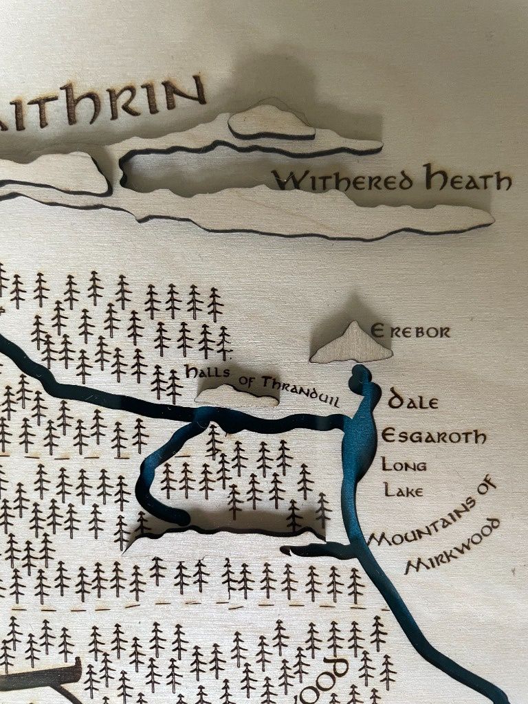 Władca Pierścieni mapa 3D drewno