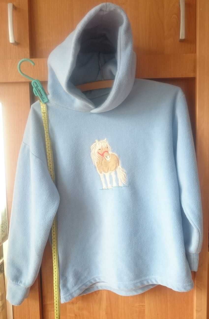 Bluza polarowa cudny błękit z koniem XS 164 158