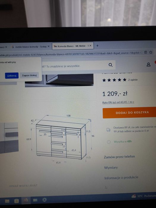 sprzedam komodę firmy BLANCO