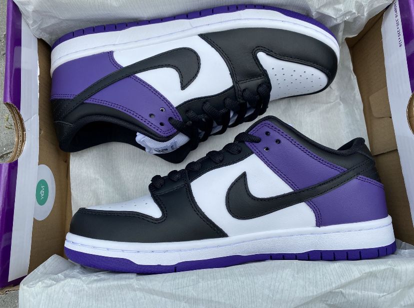 Кроссовки Nike SB Dunk Low Court Purple Найк Данки череые фиолетовые