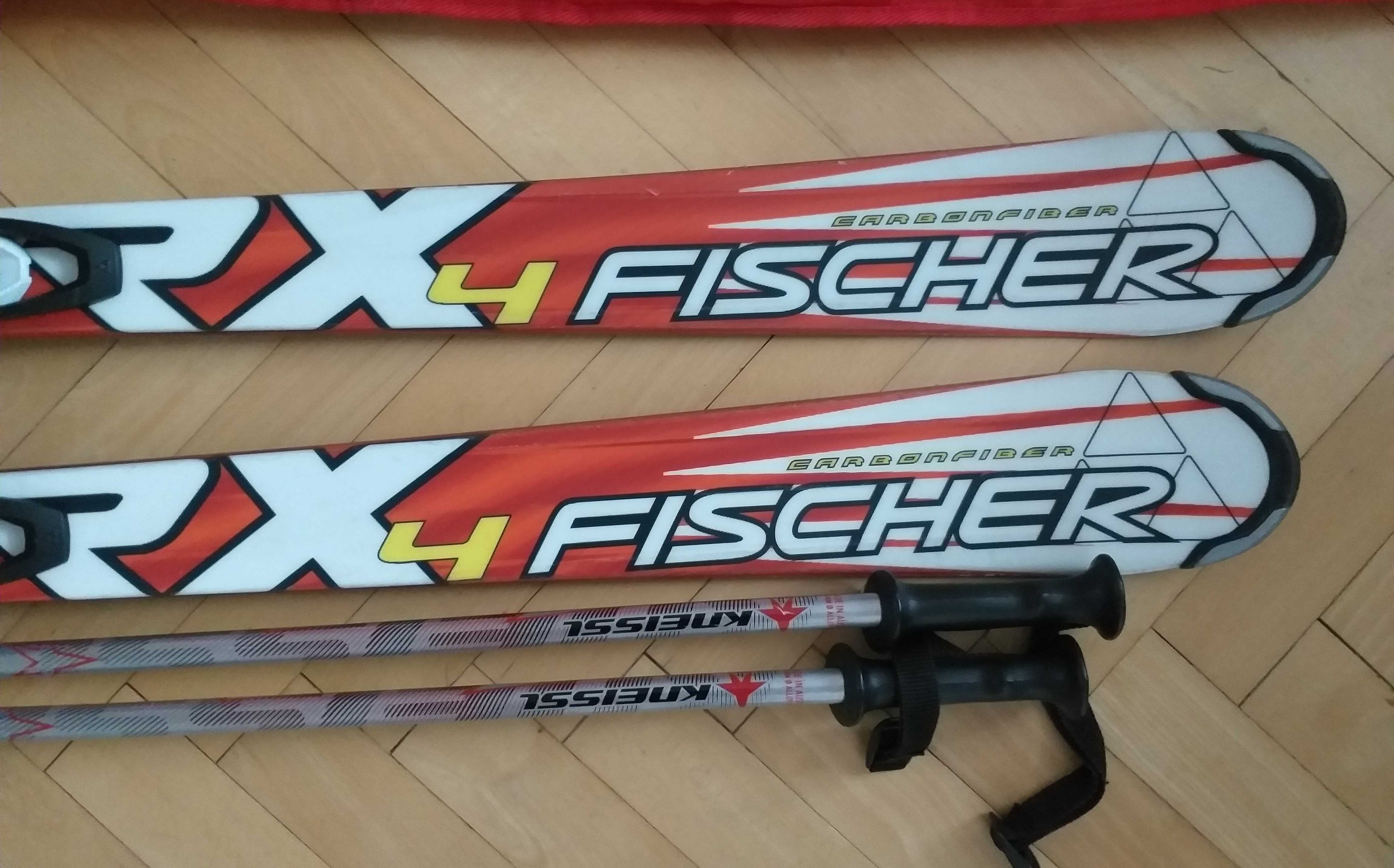 narty cross FISCHER RX 4 - 165cm + kijki + pokrowiec + wosk