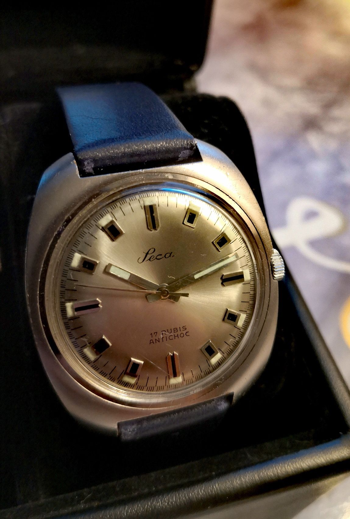 Zegarek męski Swiss Made Vintage Retro Jeca Leca mechaniczny