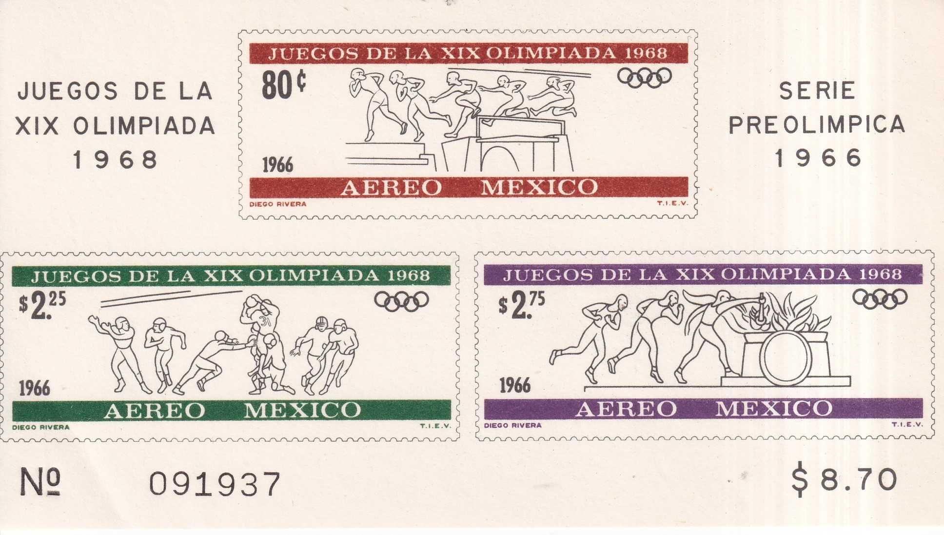 Meksyk 1966 bl.6 cena 3,90 zł kat.4€ - sport