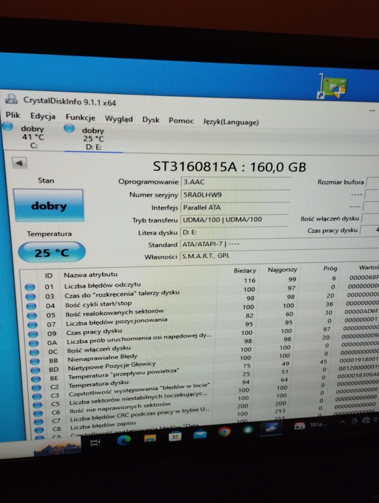 Dyski twarde 160gb ATA.