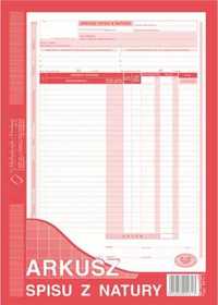 Arkusz spisu z natury (uniwersalny) 341 - 1