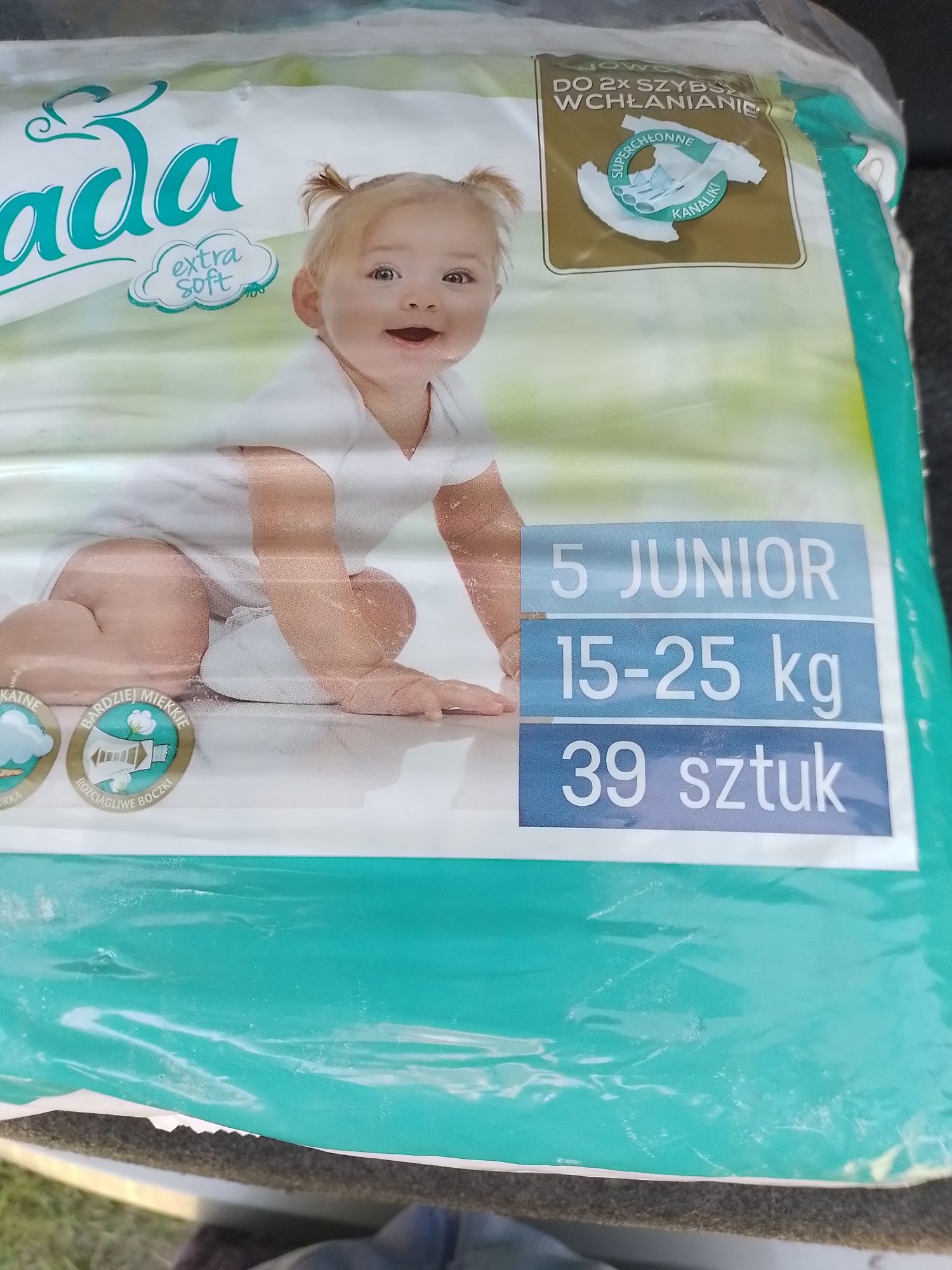 Pieluszki pieluchy data 5 junior 15 - 25 kg dwa opakowania