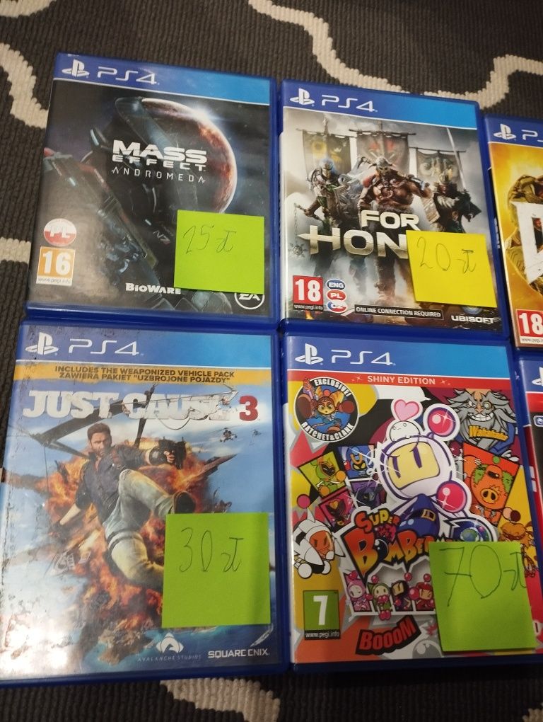 Płyty gry PS4 Super Bomberman,FIFA 16,ForHonor,Mass Effect Andromeda