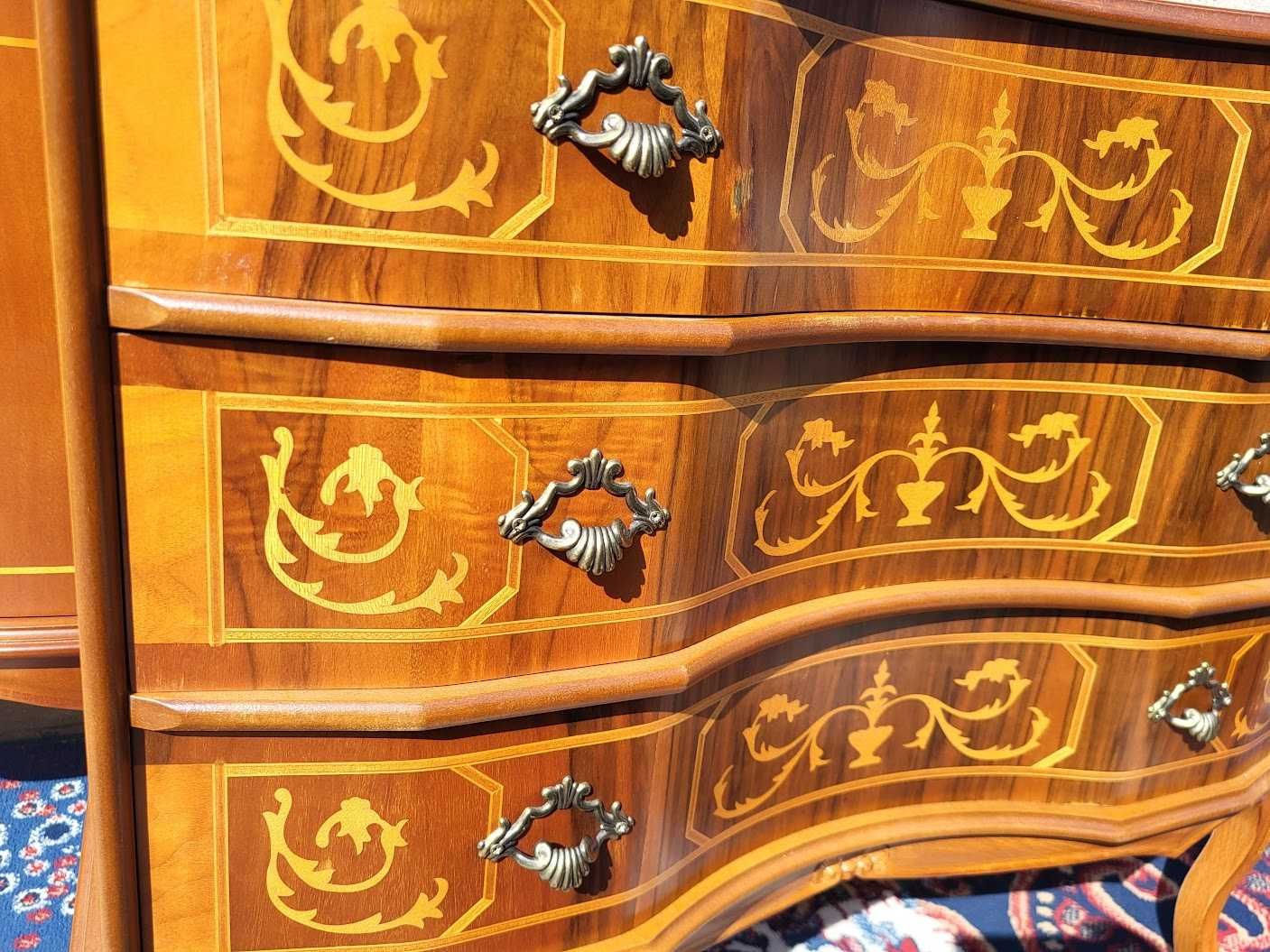 Stylowa komoda LUDWIKOWSKA chippendale z intarsją z Niemiec