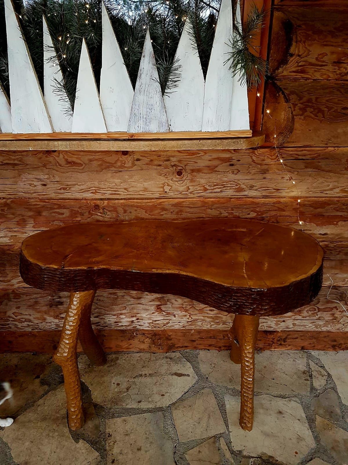Stolik drewniany - PIĘKNA RĘCZNA ROBOTA