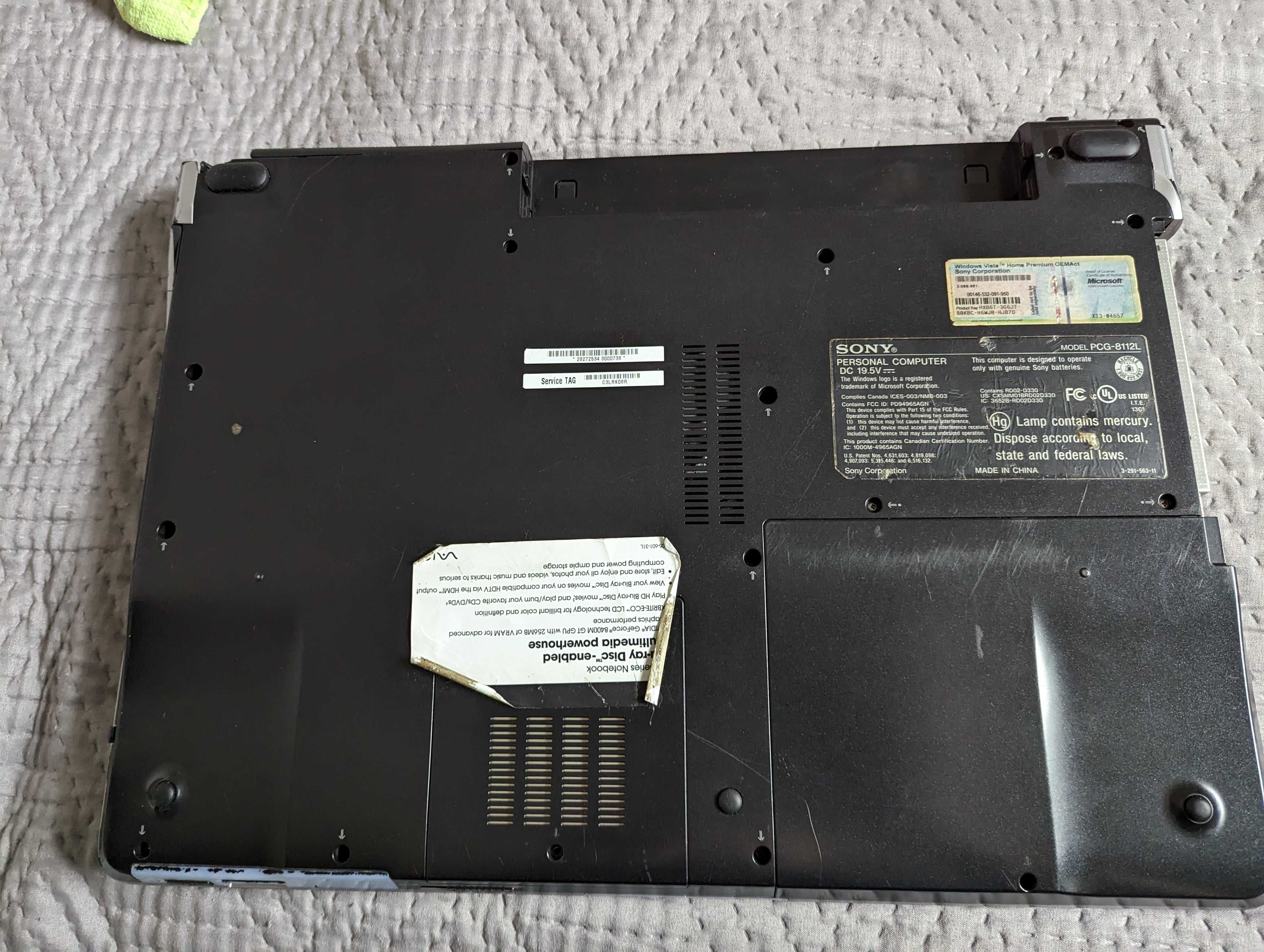 Laptop Sony PCG-8112L 17 " Intel Core 2 Duo