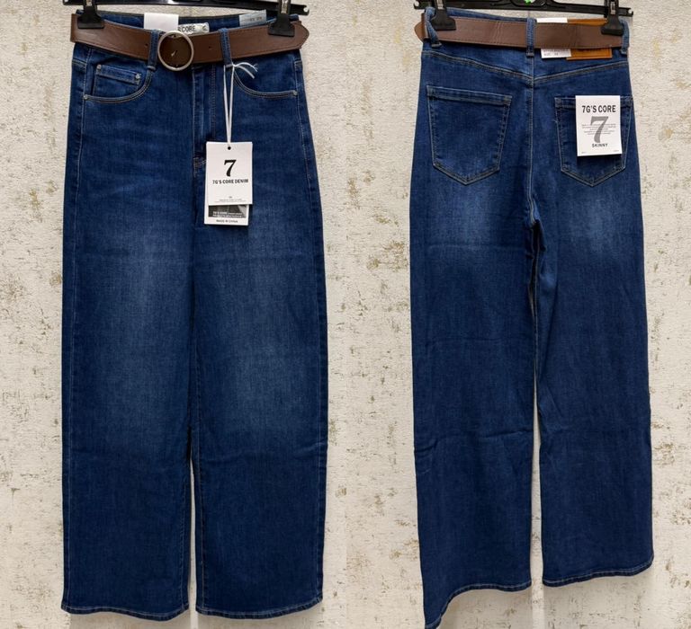 Spodnie damskie szwedy wide leg hit viral jeansy style new hot Basic